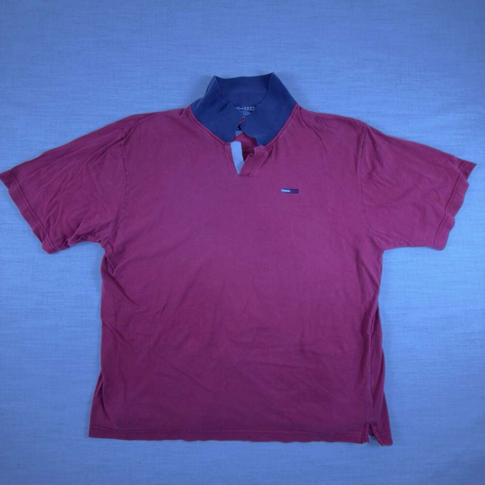 Vintage Tommy Jeans Polo Shirt Red XXL